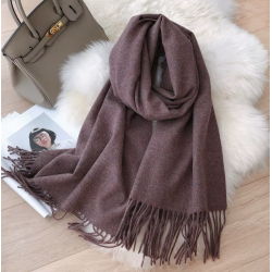 Szal z frędzlami coffe