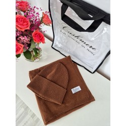 Komplet kaszmirowy czapka...