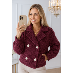 Bordowa oversize kurtka