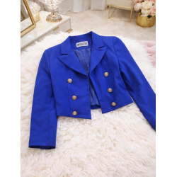 Marynarka z guzikami chabrowa