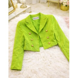 Marynarka z guzikami limonkowa