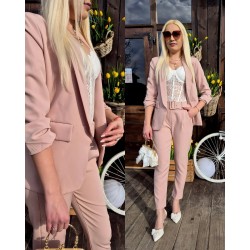 Garnitur damski pudrowy róż