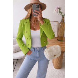 Marynarka z guzikami limonkowa