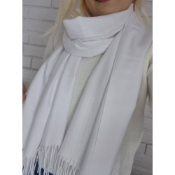 Szalik cashmere biały