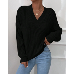 Luźny oversize sweter czarny