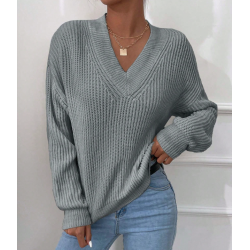 Luźny oversize sweter szary