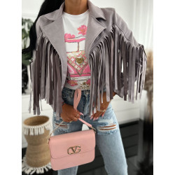 Kurtka narzutka zamszowa z...