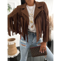 Kurtka narzutka zamszowa z...